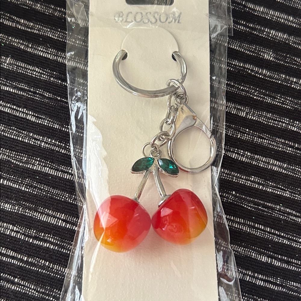 Cherry Keychain - Red and Green - Picture 2 of 2